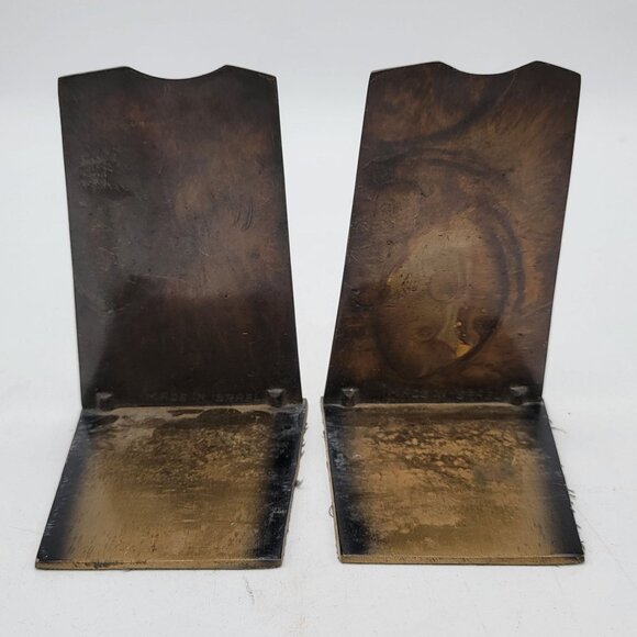 Art Nouveau Deco Bronze Bookends with Turquoise Inlay - Picture 2 of 4